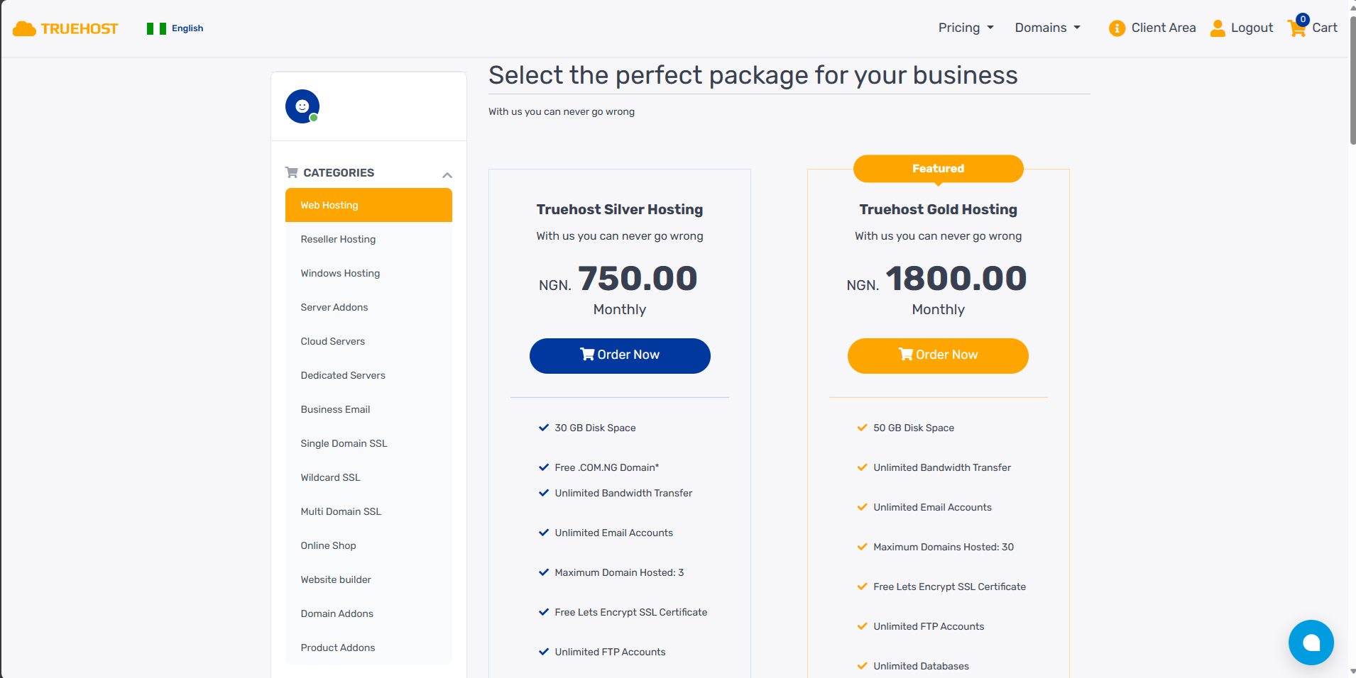 How and Where to Buy Your Hosting with your Naira card 2