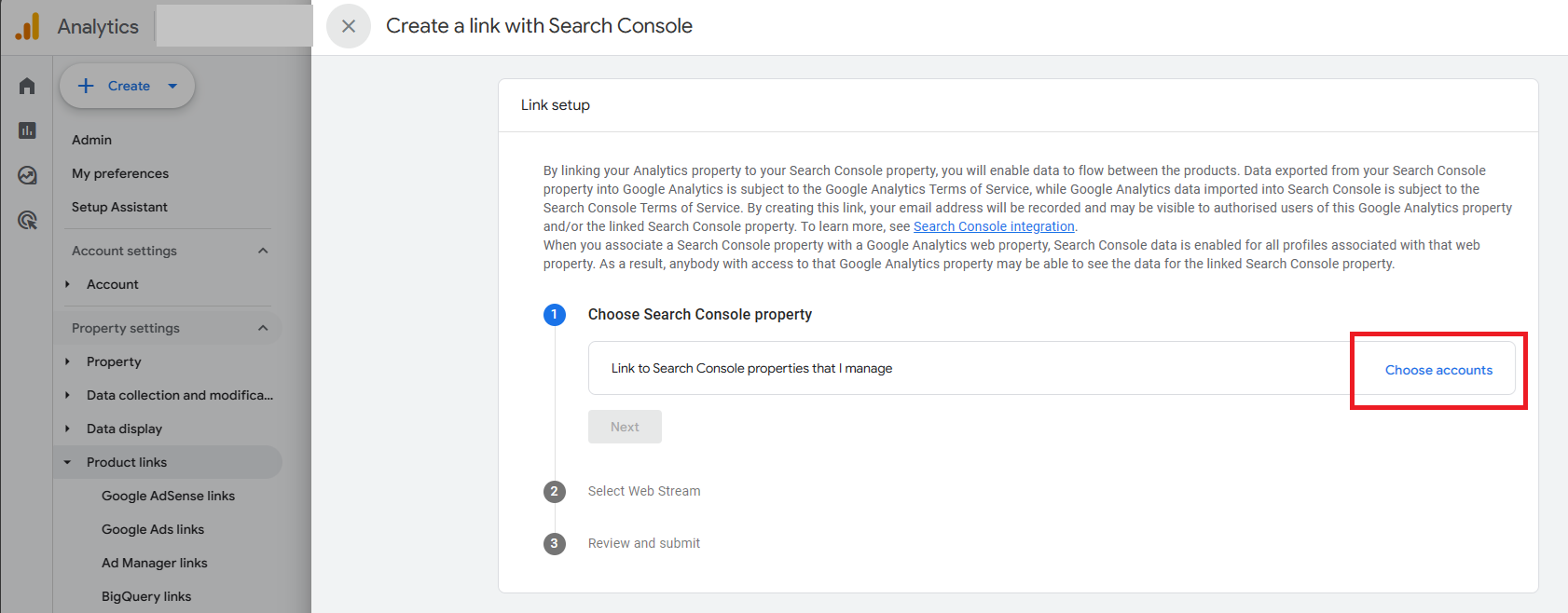 Link Google Search Console and Google Analytics 2