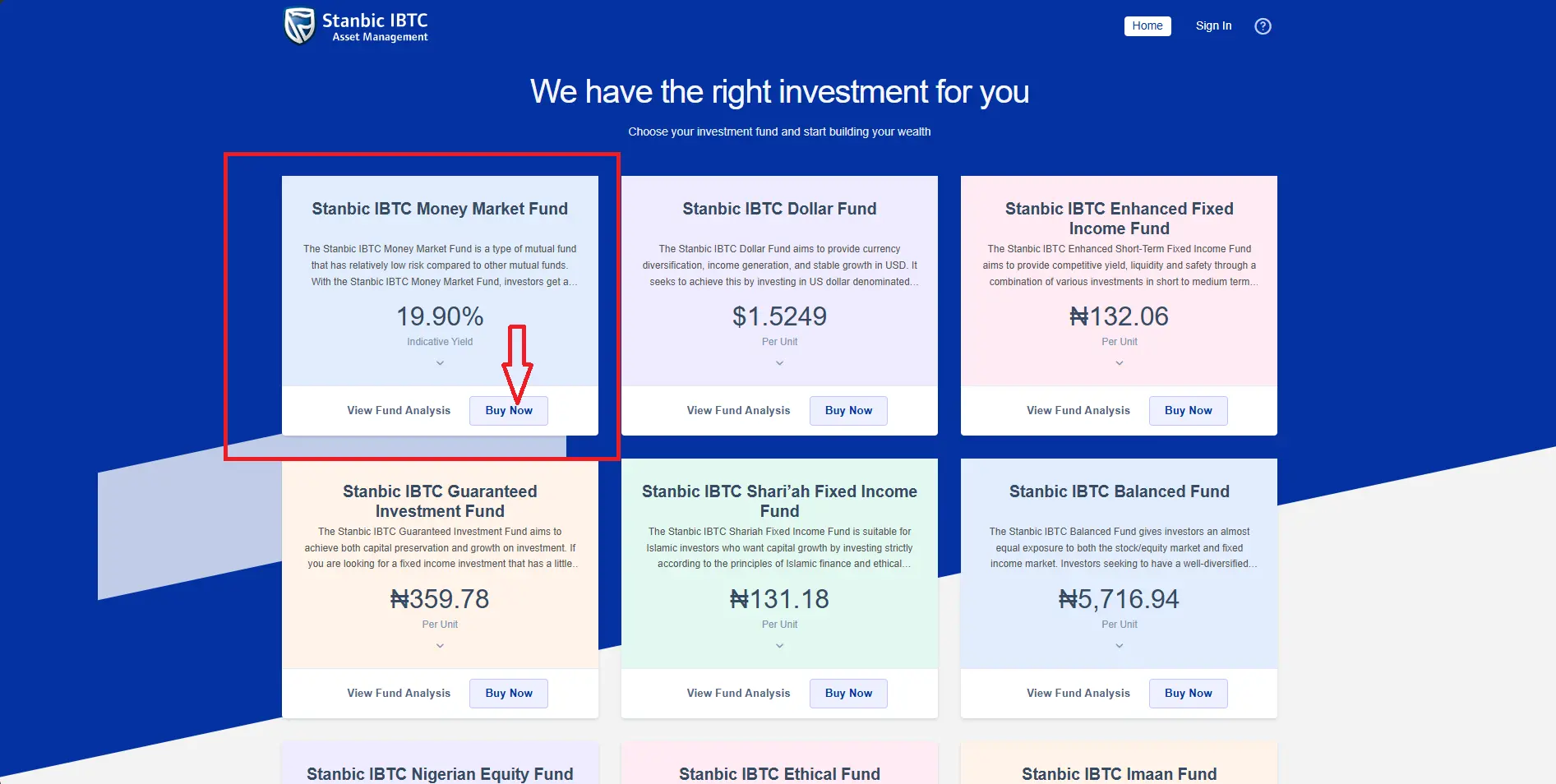 Screenshot from Stanbic