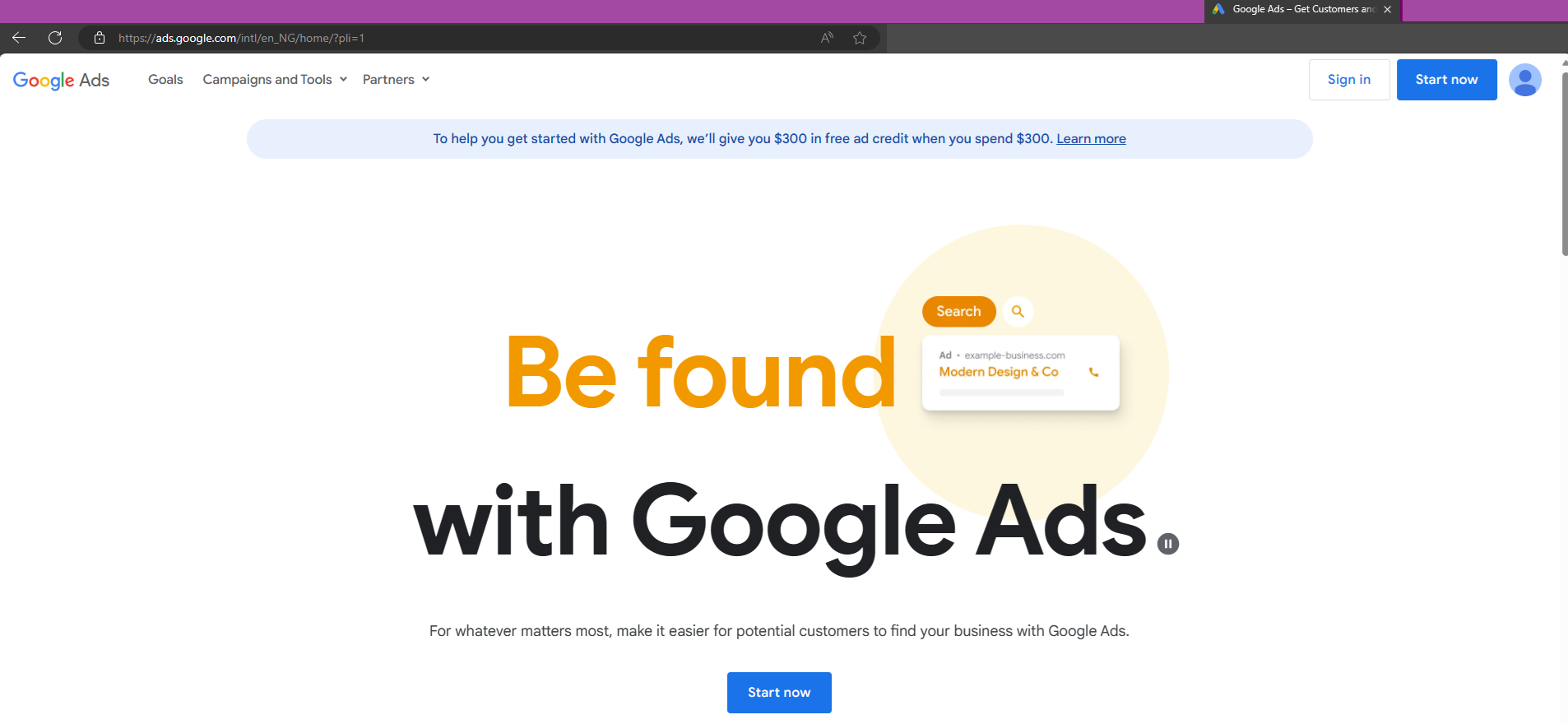 Setting up Google Ads