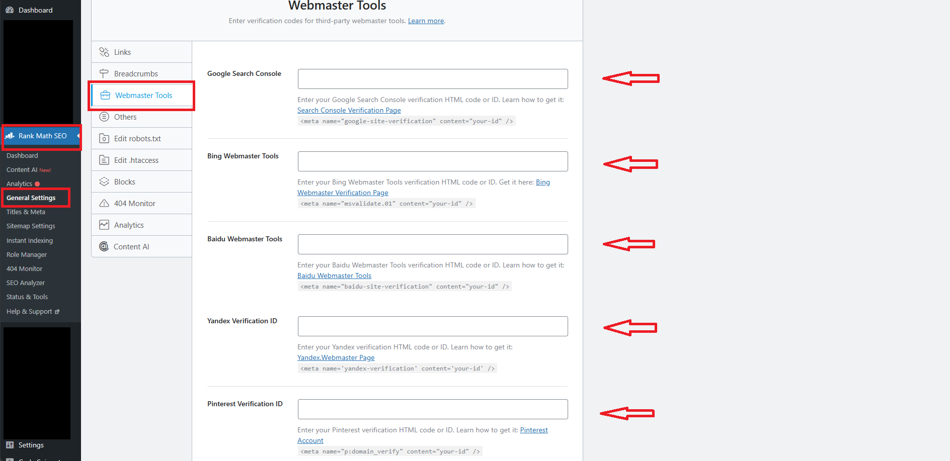 Submitting Your Blog using Rank Math Plugin